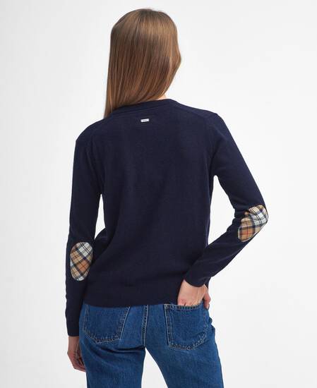 Pendle Cardigan Navy-Hessian Tartan