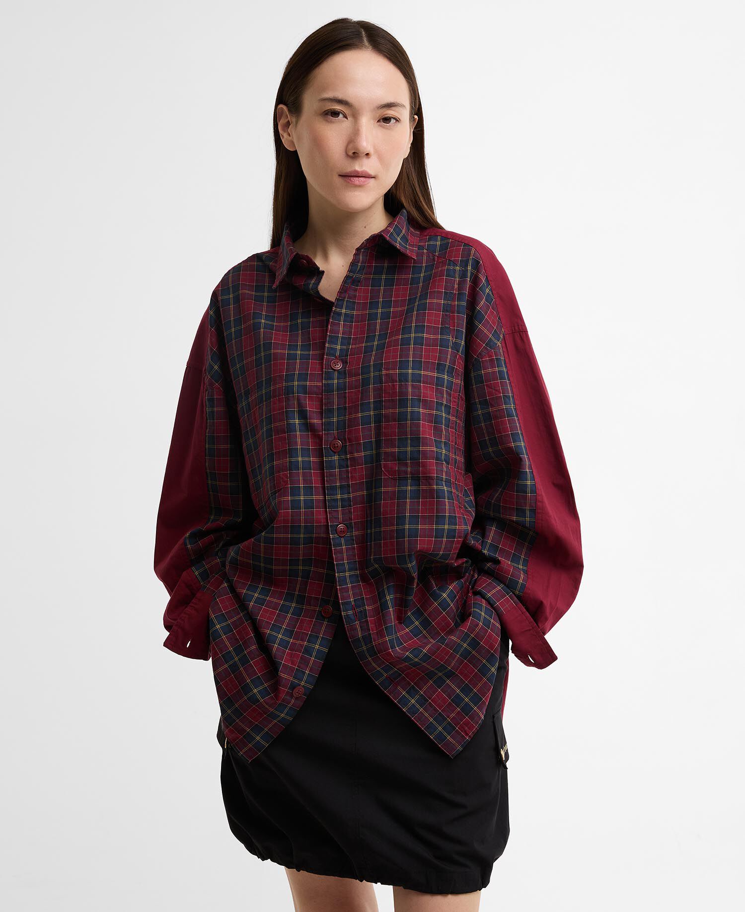Barbour x Feng Chen Wang Split Pocket Long-Sleeved Tartan Shirt Cardinal Tartan