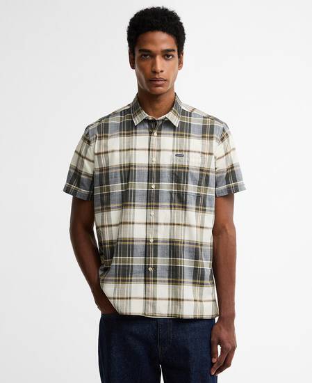 Grassbeach Check Short-Sleeved Shirt Whisper White