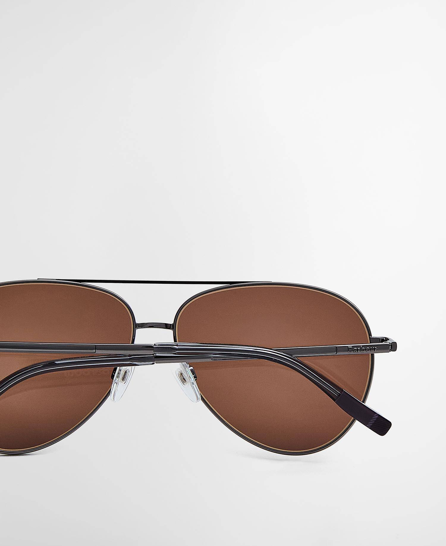 Round Aviator Sunglasses Gun Metal image number 3