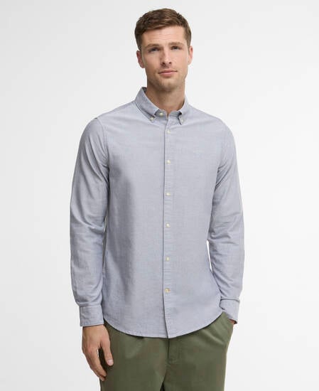 Oxford Tailored Long-Sleeved Shirt Grey Blue