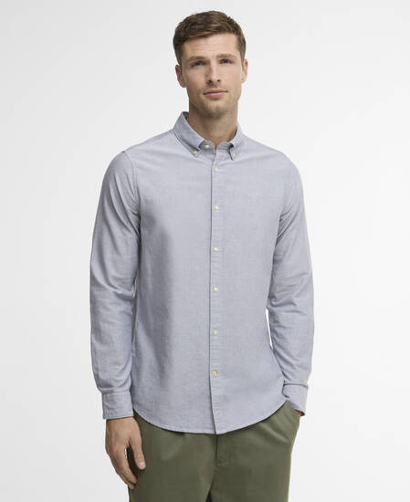 Oxford Tailored Long-Sleeved Shirt Grey Blue