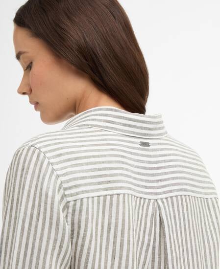 Marine Relaxed Long-Sleeved Shirt Dusky Khaki Stripe