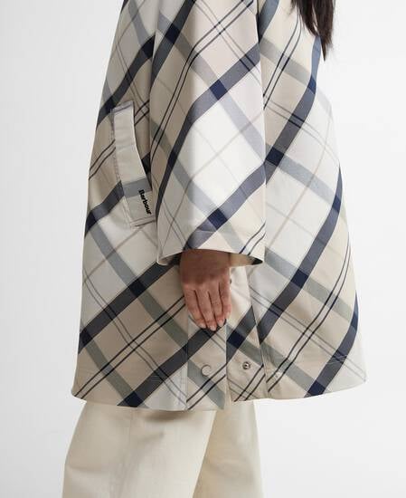 Kinsale Tartan Showerproof Cape Dress Navy Tartan