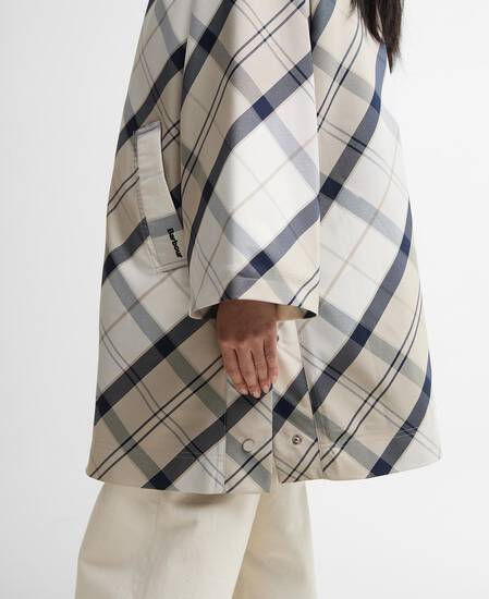 Kinsale Tartan Showerproof Cape Dress Navy Tartan