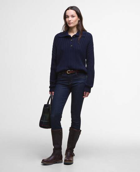 Norham Collared Jumper Navy