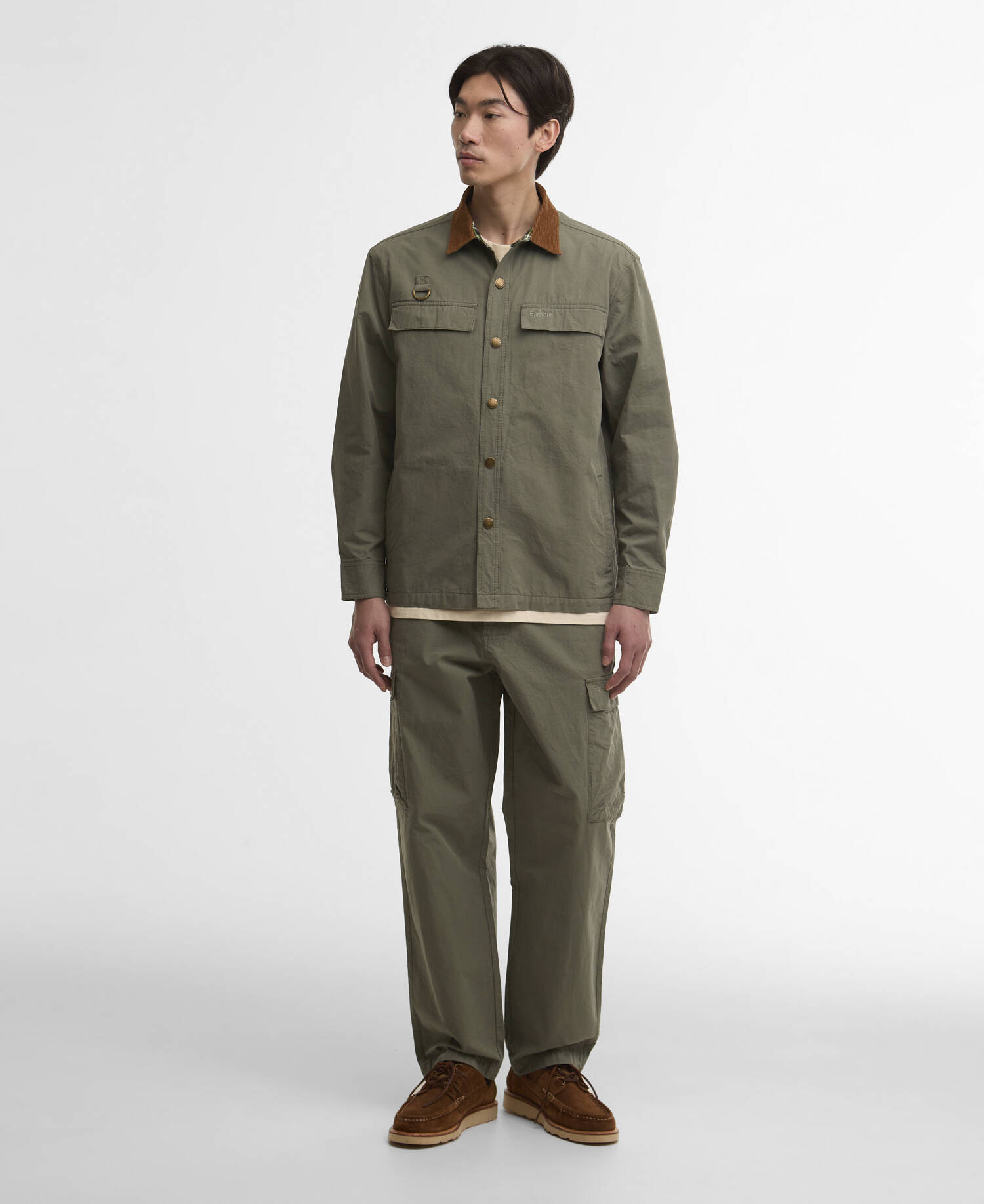 Pantaloni Spey in popeline di cotone dalla vestibilit&agrave; comoda Archive Olive image number 0