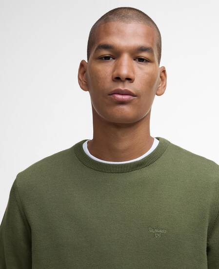 Pima Cotton Crew Neck Jumper Winter Moss
