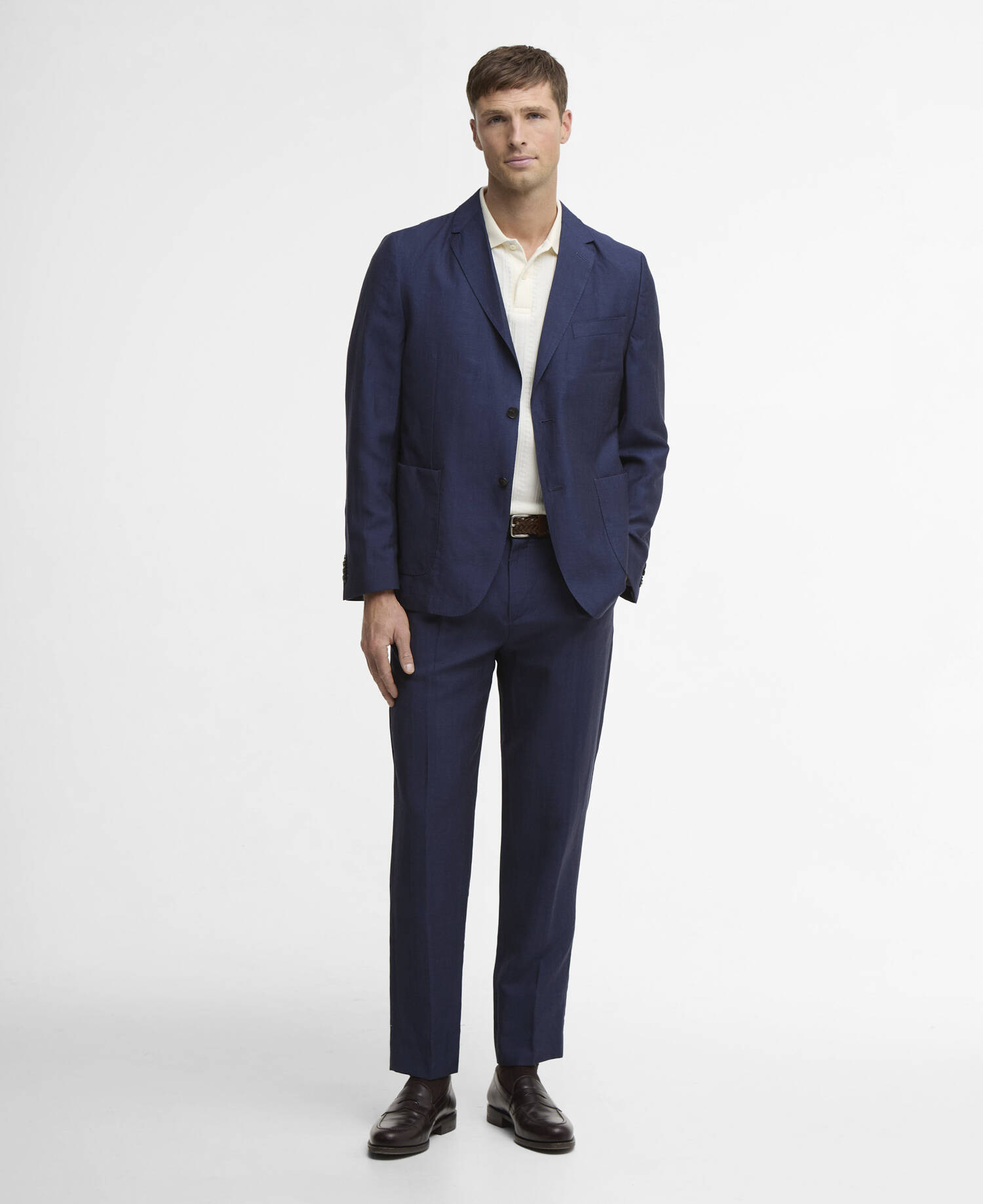 Willowtree Linen Blend Blazer Navy image number 1