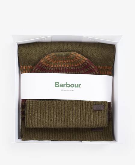 Branton Beanie and Scarf Gift Set Army Green