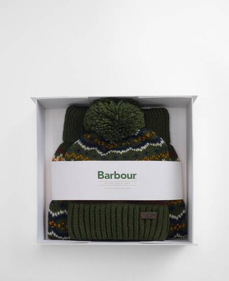 Set regalo per cani con fantasia Fair Isle Olive