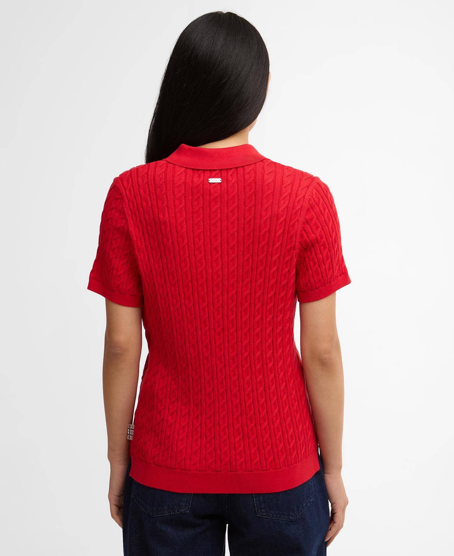 Hartland Knitted Polo Shirt Poppy Red image number 2