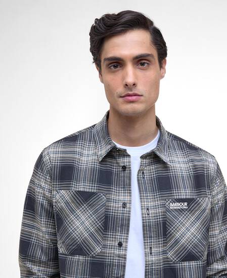 Hall Check Long-Sleeved Shirt Cool Blue