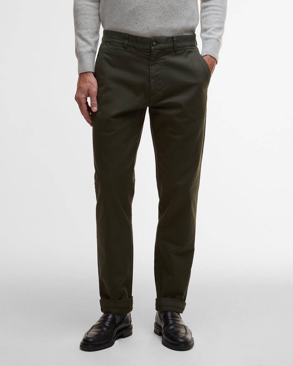 Washed Stretch Tailored Trousers