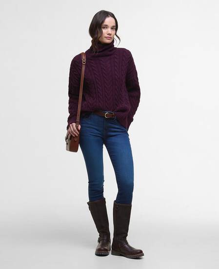 Embleton Rollneck Jumper Black Cherry