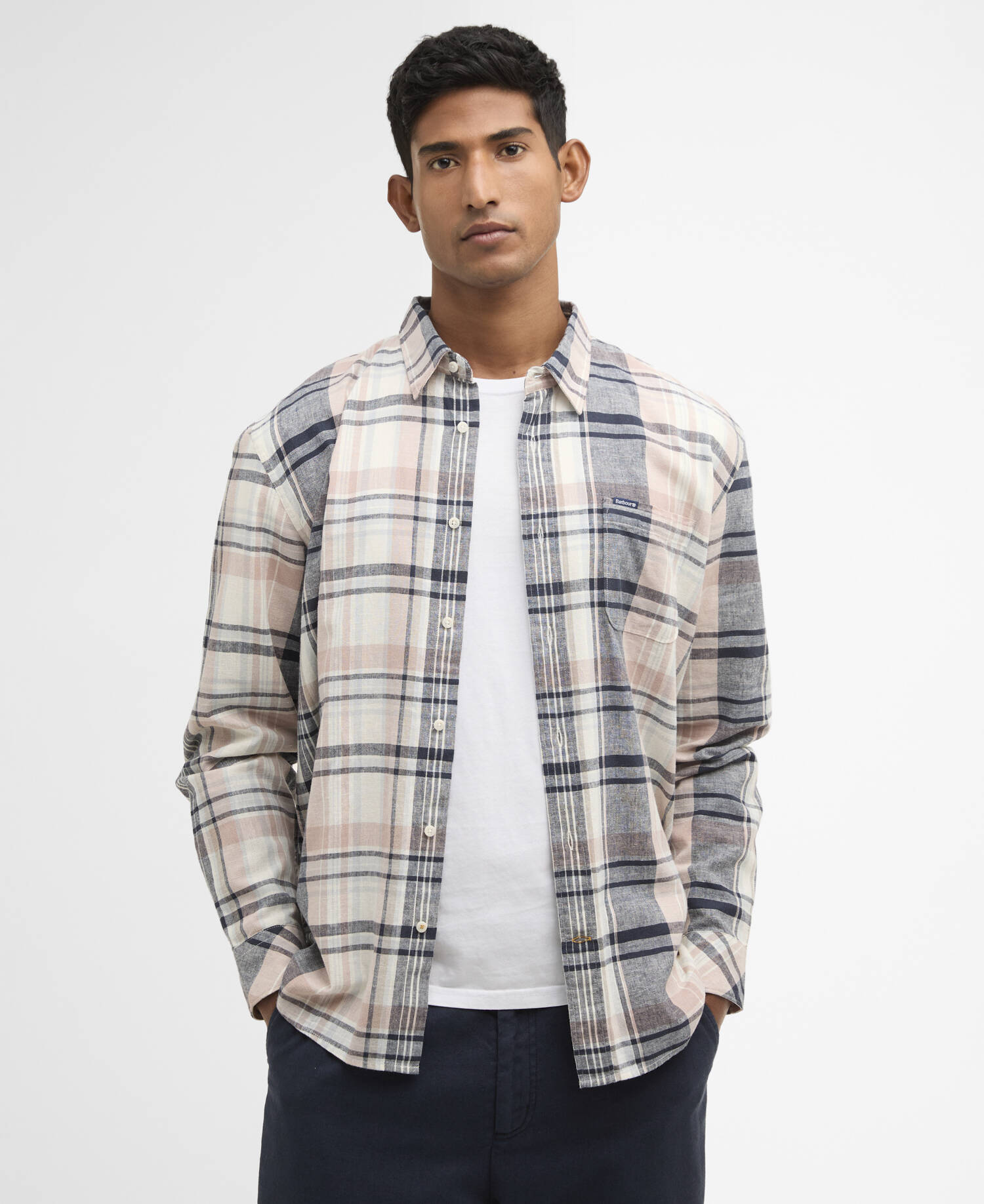 Holwick Checked Long-Sleeved Relaxed Shirt Navy image number 0