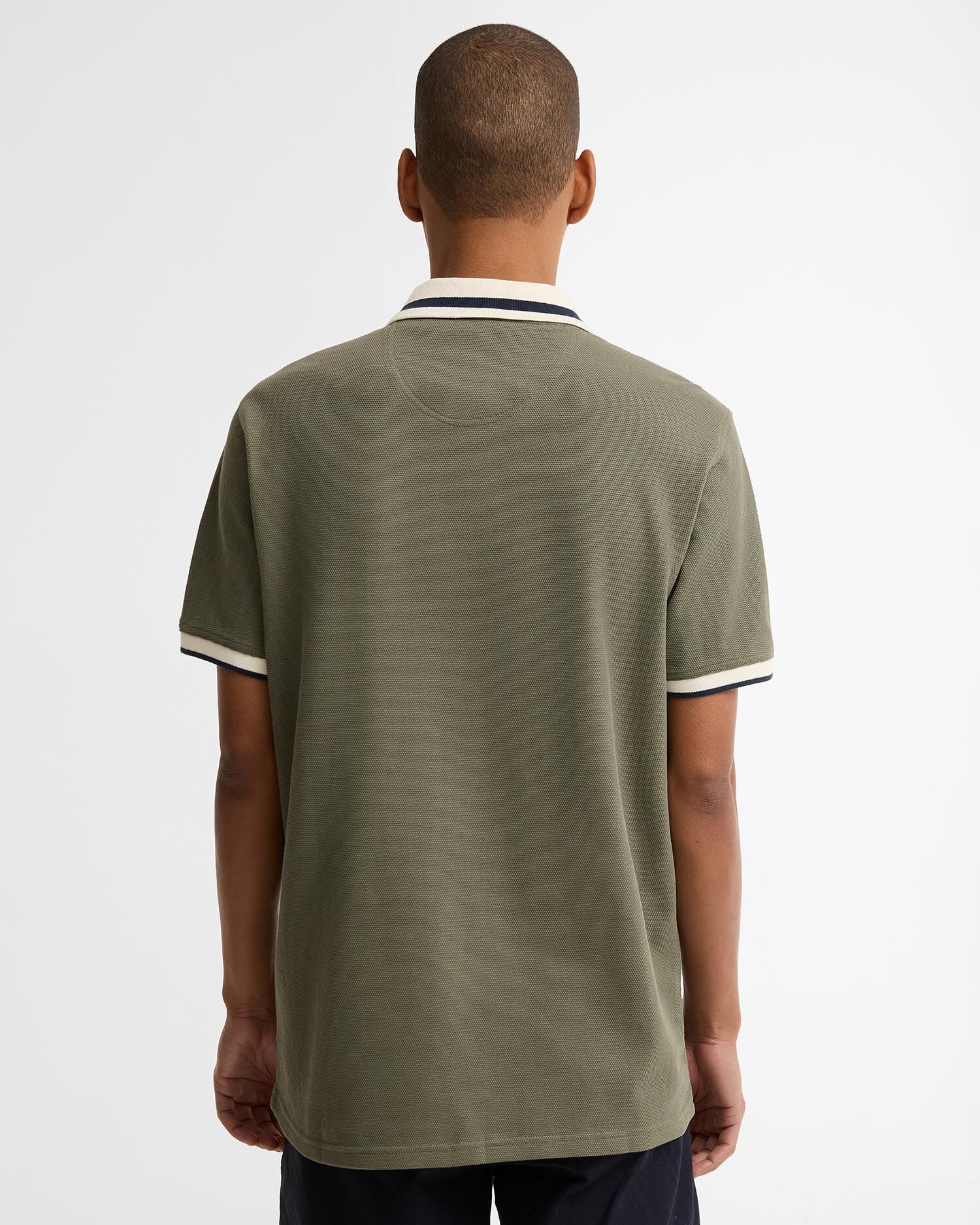Polo testurizzata Anthorn leggermente aderente Dusty Olive