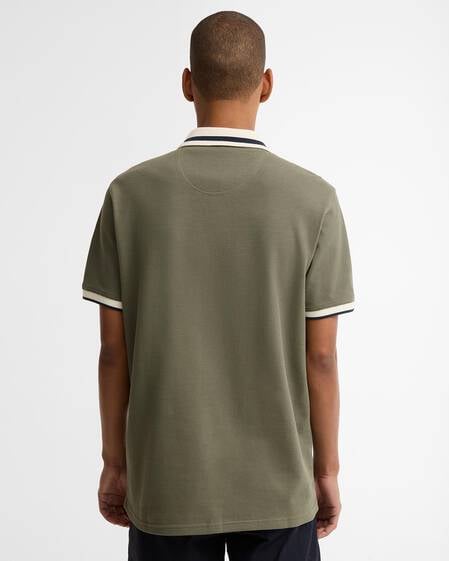 Polo testurizzata Anthorn leggermente aderente Dusty Olive