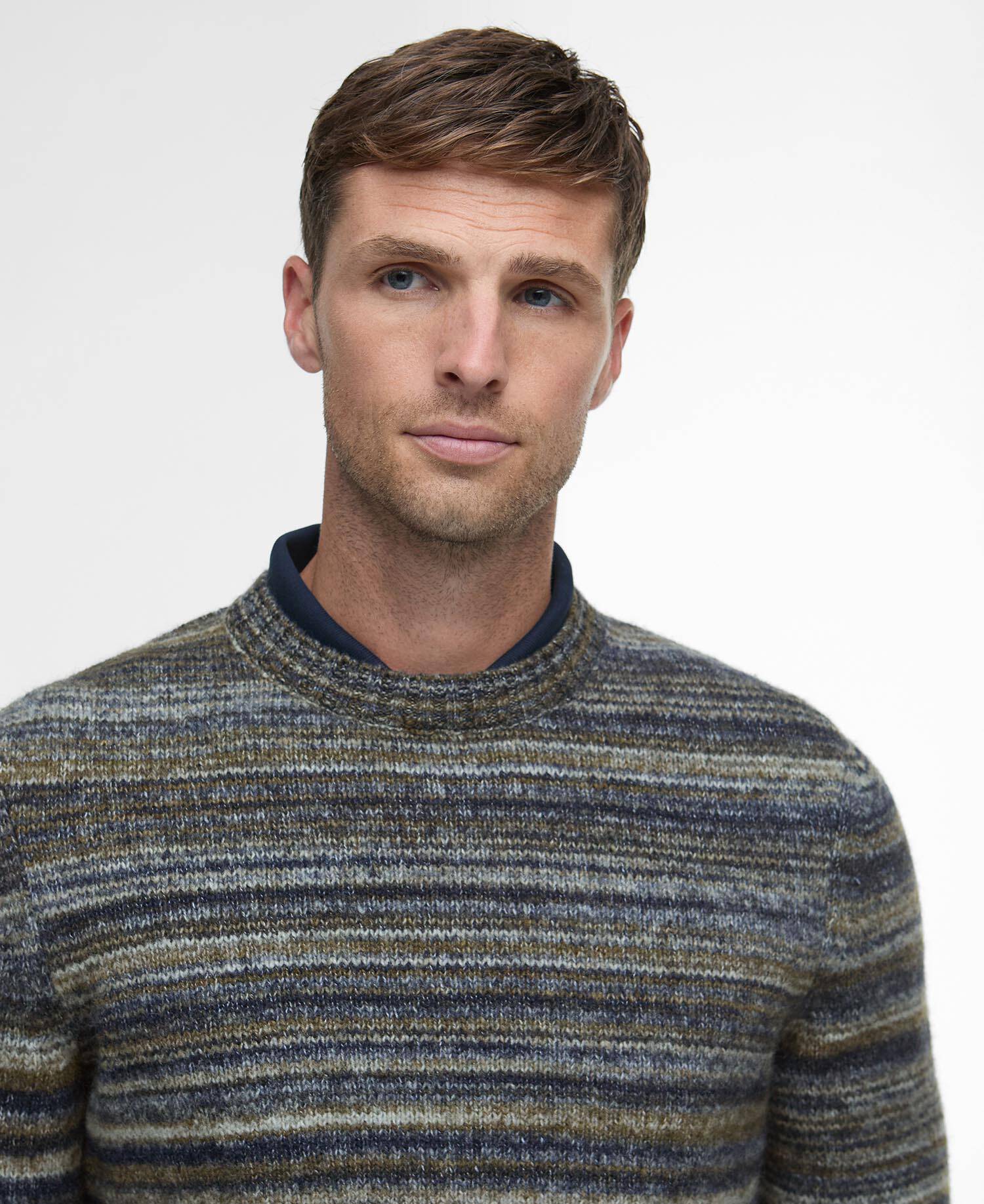 Pateley Striped Crew Neck Jumper Inky Marl image number 3