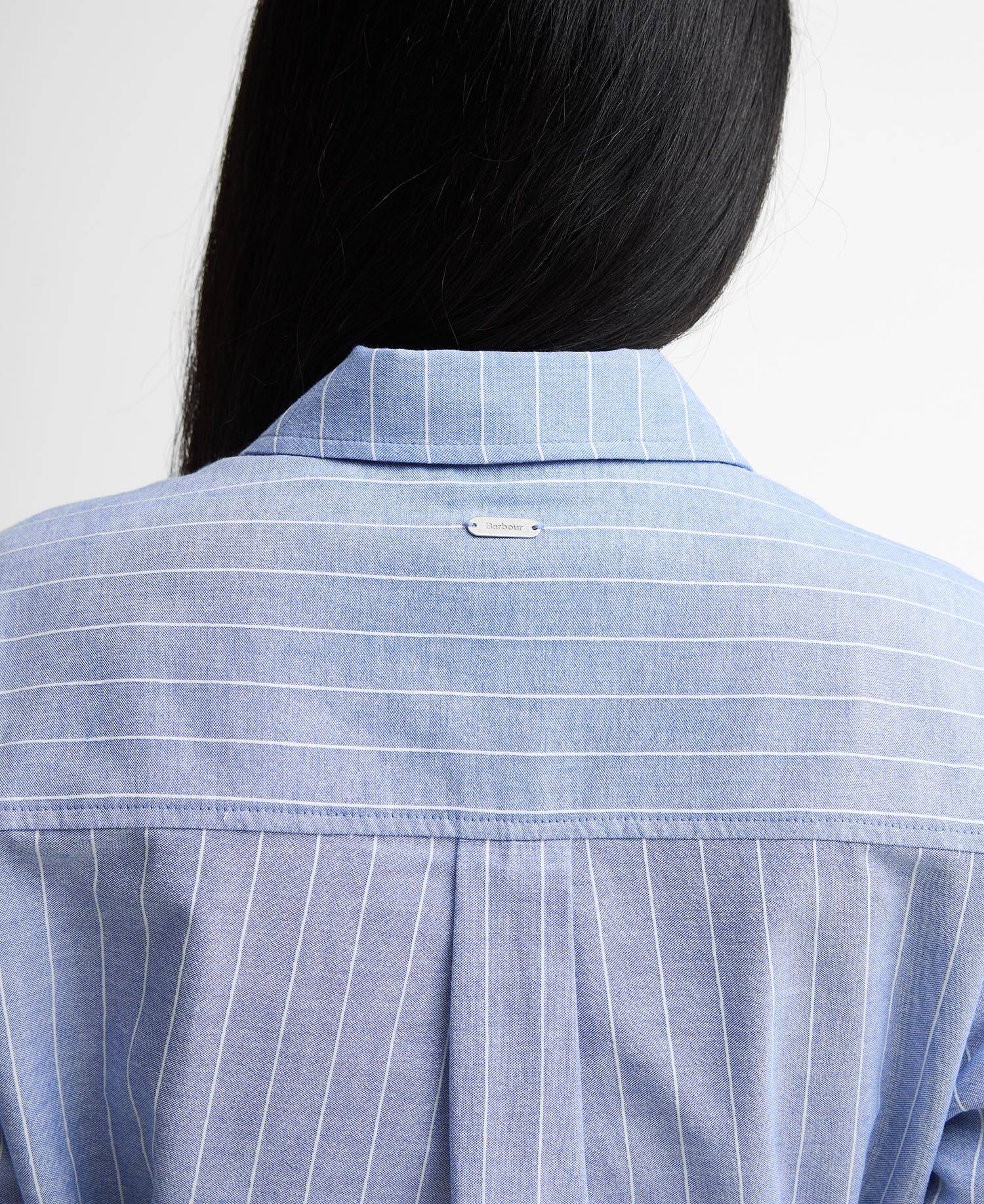 Avon Striped Shirt Dress Chambray/White Stripe image number 4