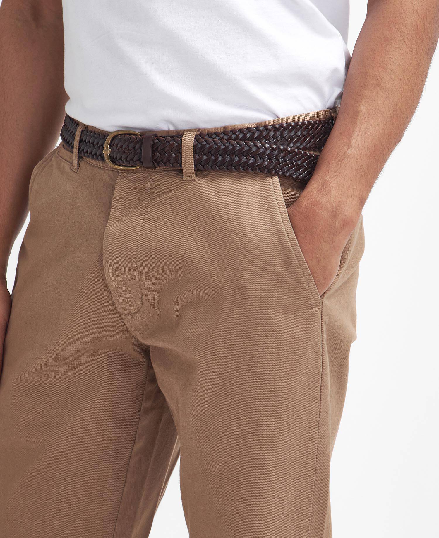 Pantaloni in tessuto stretch lavato dalla vestibilità leggermente aderente image number 3