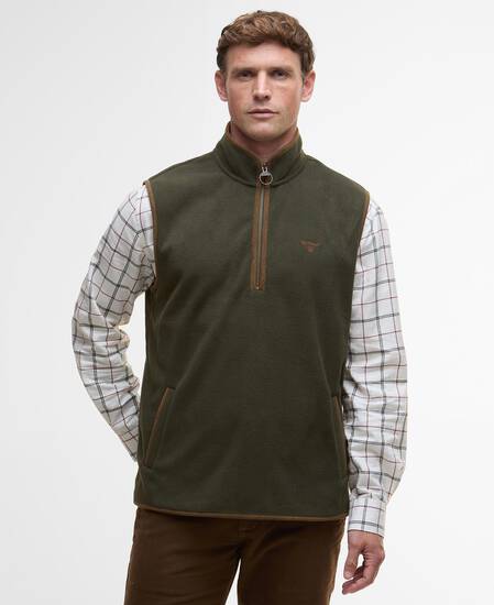 Harwood Half-Zip Fleeced Gilet Olive