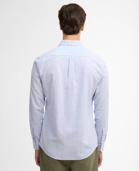 Nelson Striped Long-Sleeved Tailored Shirt Blue