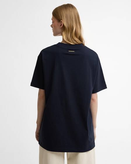 T-shirt oversize con stampa Wild Flower Barbour x FARM Rio Navy