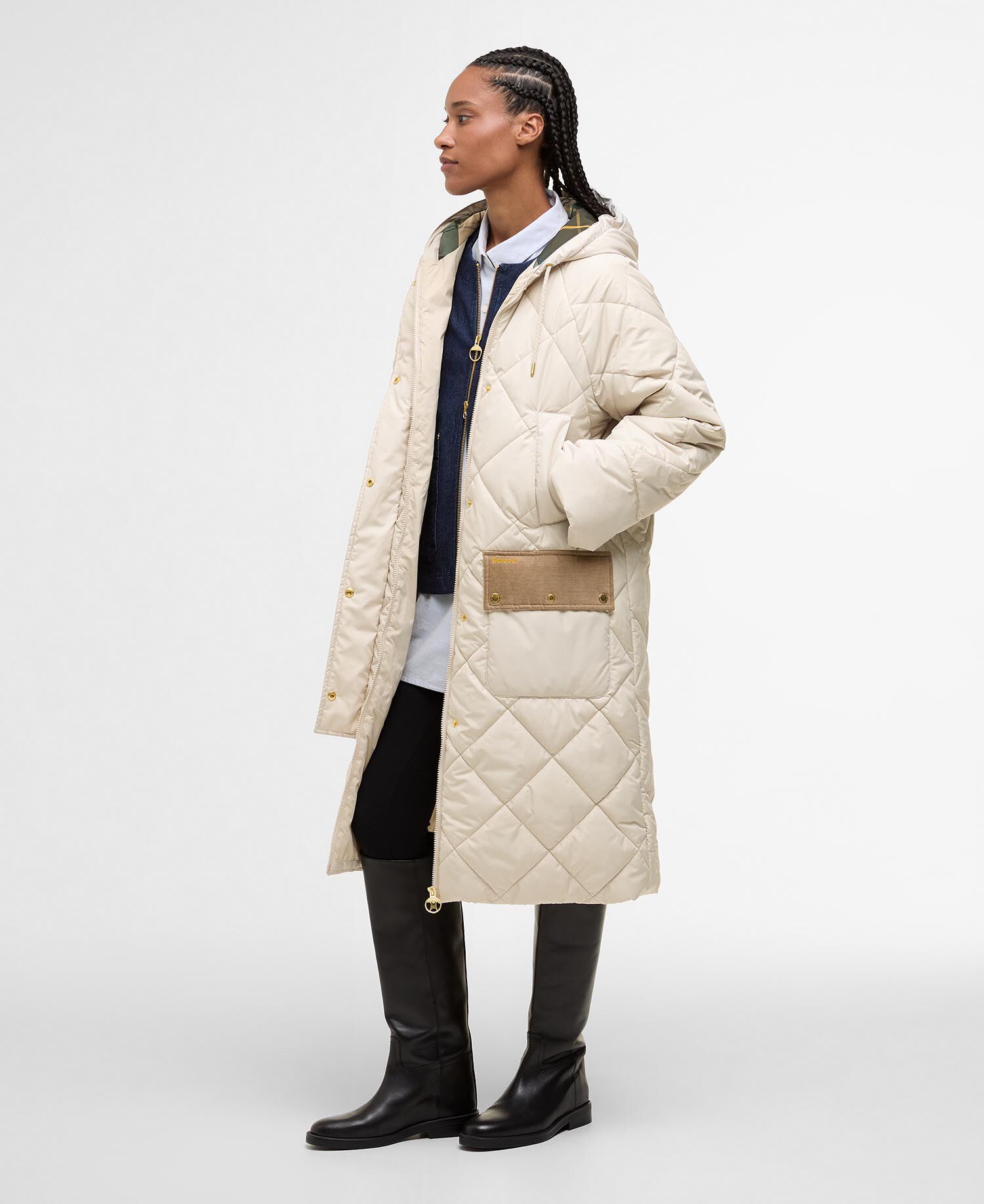 Braidley Quilted Jacket Oatmeal/Ancient Tartan