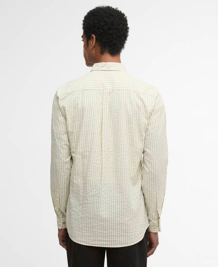 Cresswell Seersucker Tailored Long-Sleeved Shirt Sea Green