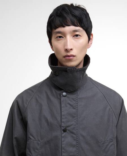Oversized Bedale Waxed Jacket Classic Grey