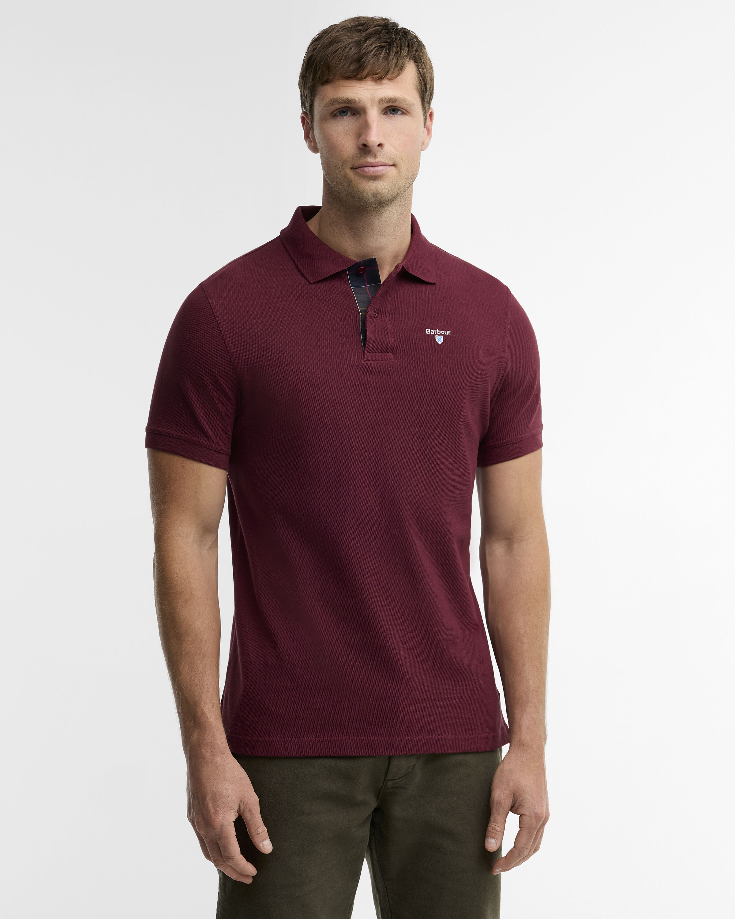 Tartan Pique Polo Shirt Ruby