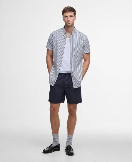 Camicia Cresswell a maniche corte in seersucker dalla vestibilit&agrave; regular 