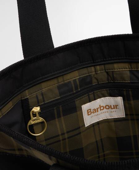 Mya Patchwork Tote Bag Black/Olive Check