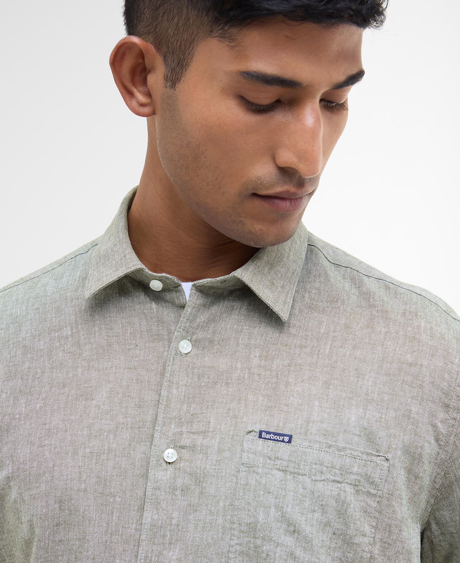 Nelson Regular Short-Sleeved Shirt Bleached Olive