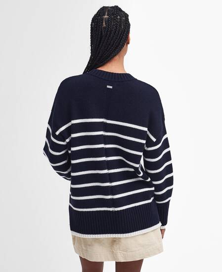 Belmore Striped Crew Neck Jumper Classic Navy