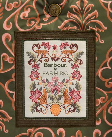 Barbour FARM Rio Ana Clara Bow Bag Royal Pineapple Print