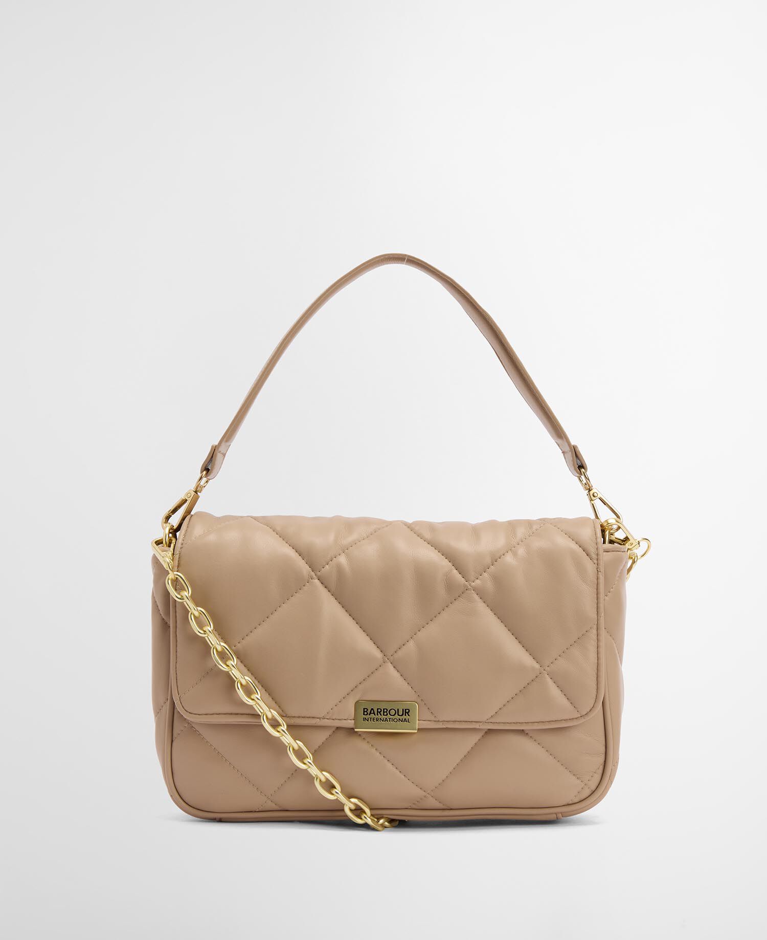 Soft Quilted Shoulder Bag Camel