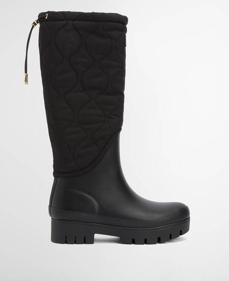 Marnie Quilted Wellington Boots Black