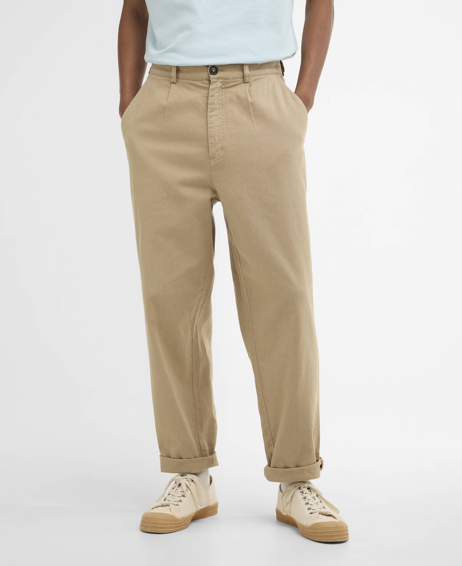 Cotton Linen Relaxed Trouser Washed Stone image number 1