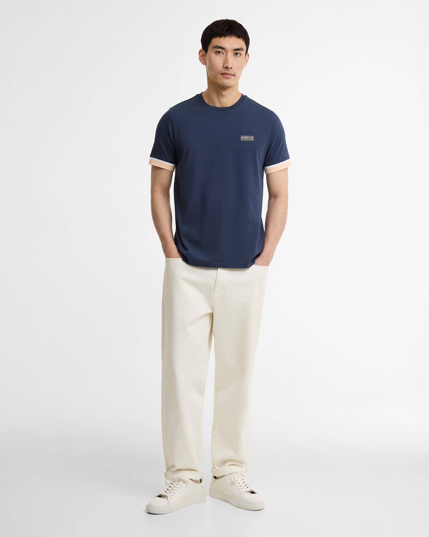 Deep Cuff Evan Tipped T-Shirt Oxford Navy image number 1
