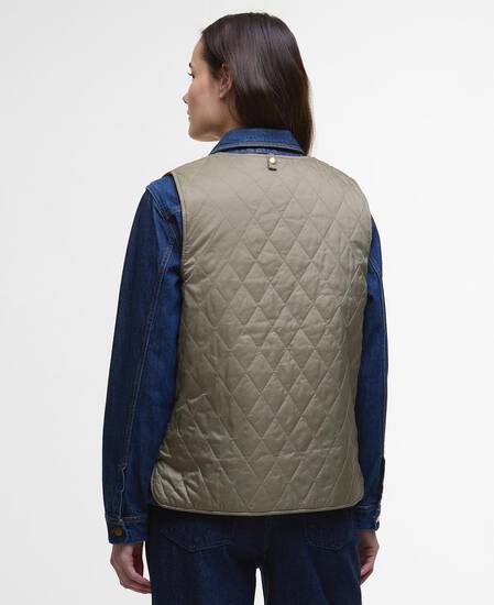 Gilet trapuntato reversibile My Barbour Timberwolf/Marigold
