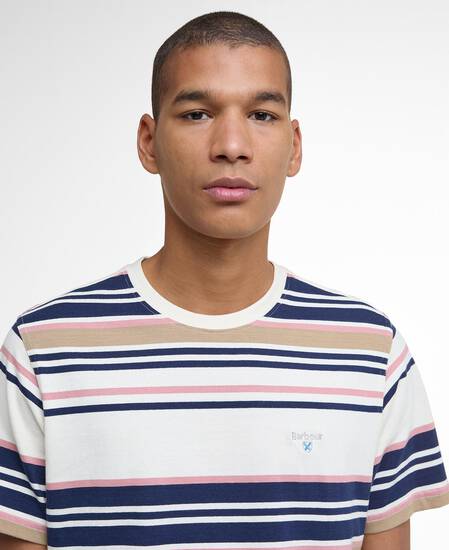 Aickmen Tailored Striped T-Shirt Whisper White Aickmen Tailored Striped T-Shirt Whisper White