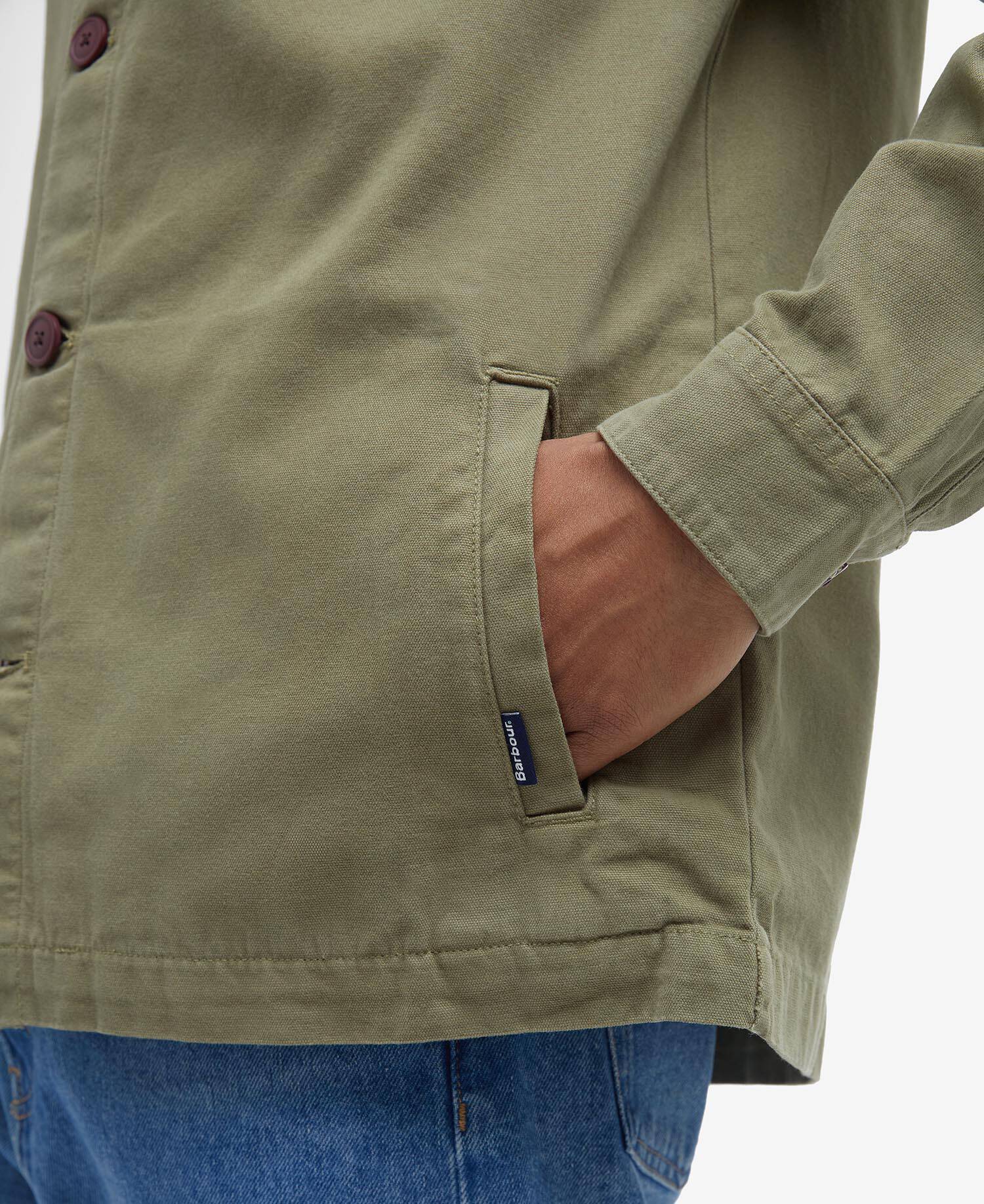 Washed Cotton Overshirt Bleached Olive image number 4