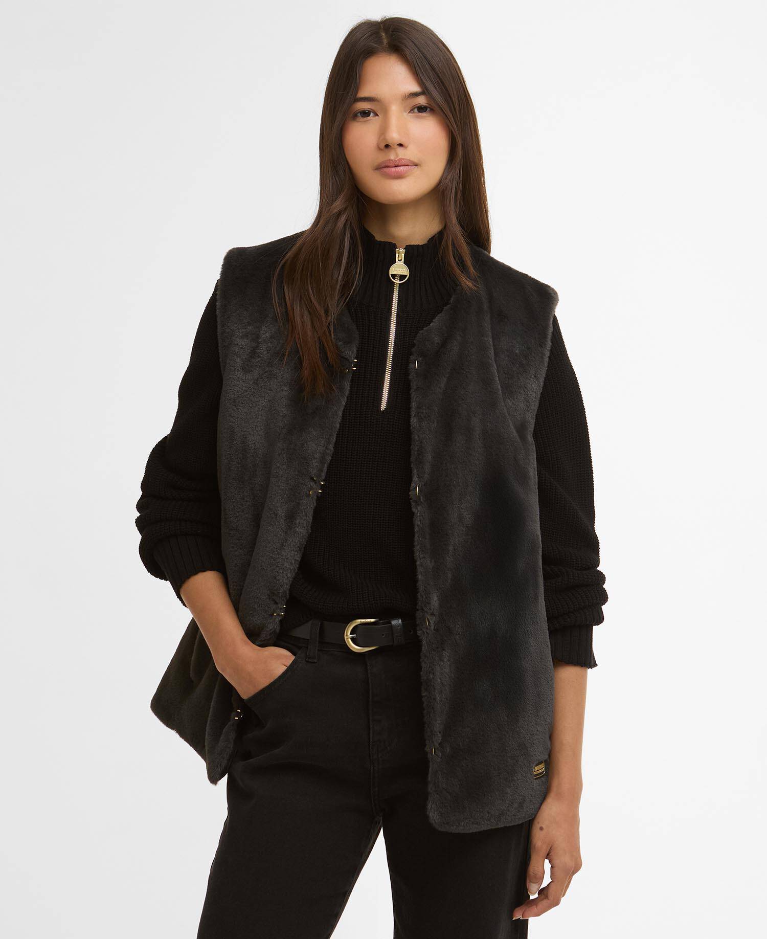 Mialn Fur Gilet Black image number 0