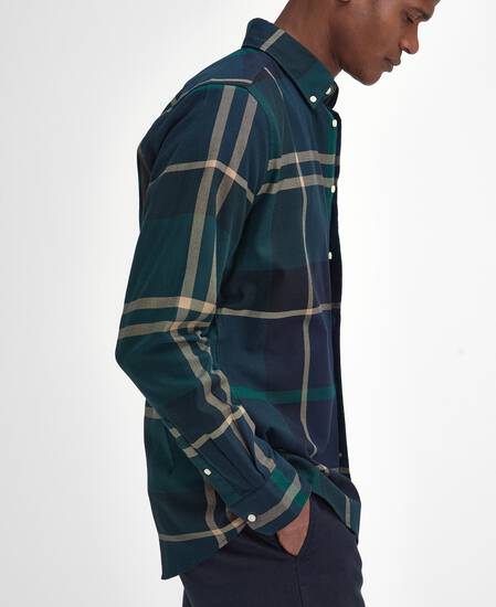 Dunoon Tailored Long-Sleeved Shirt Green Loch