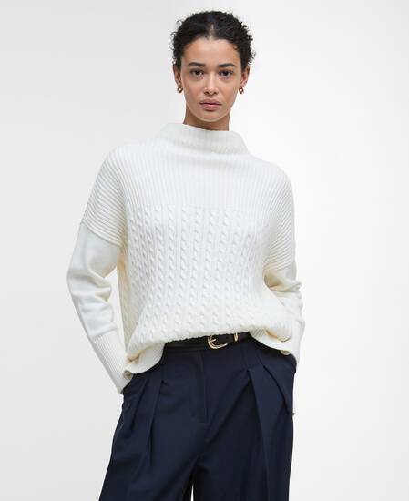 Stitch Guernsey Cape Ecru
