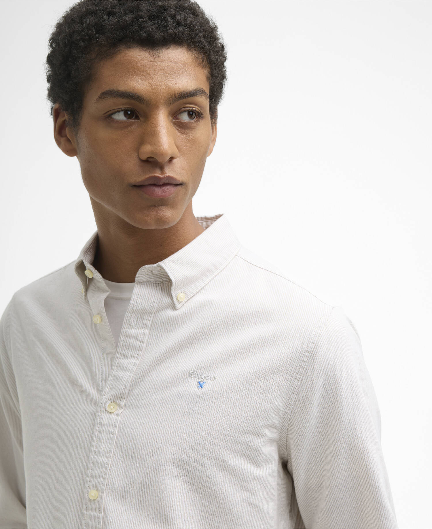 Striped Oxford Tailored Long-Sleeved Shirt image number 3