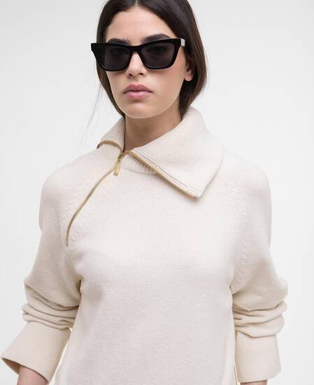 Pullover Saskia Funnel-Neck Off White