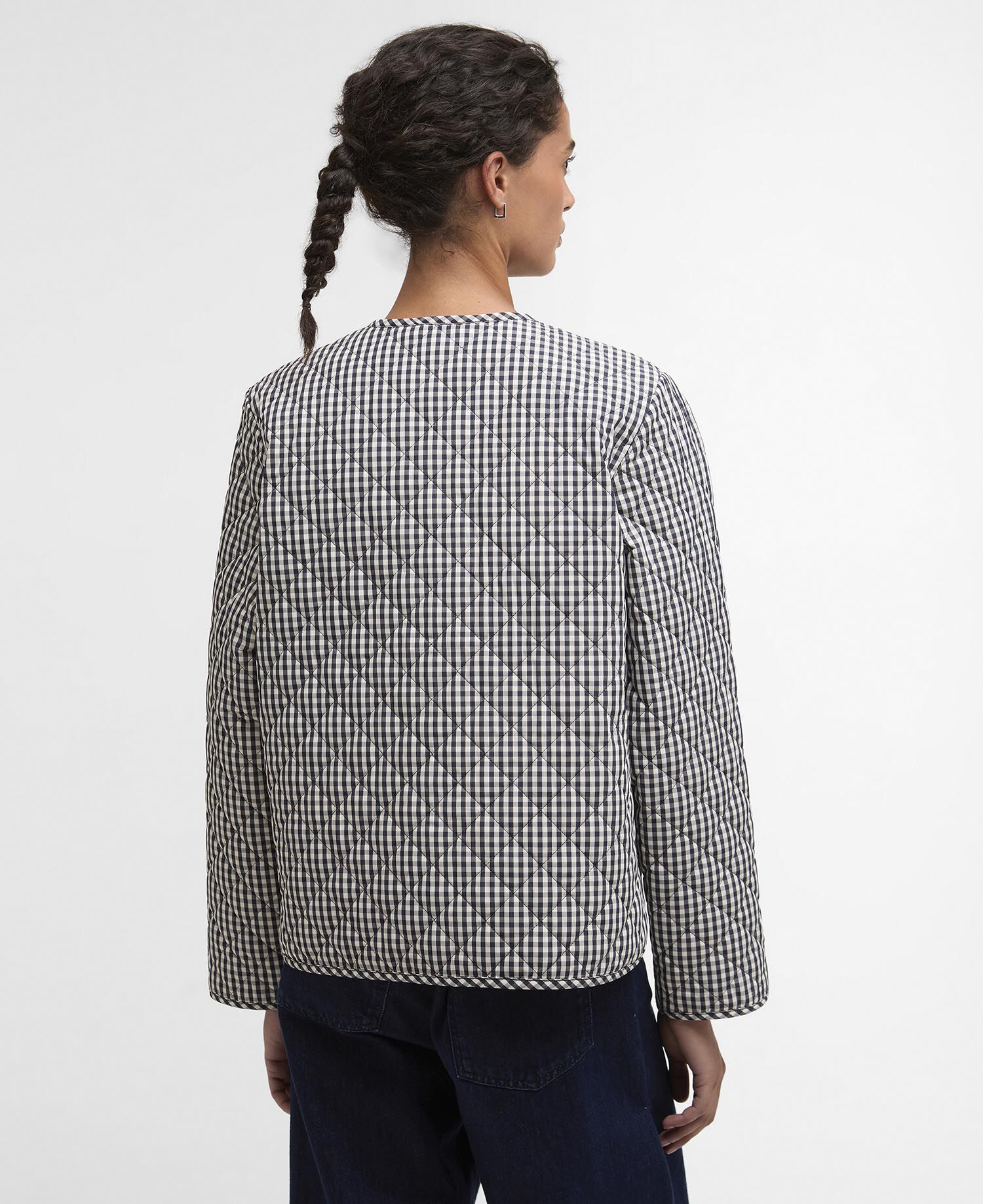 Steppjacke Cashel Gingham Collarless Navy Gingham/Dark Navy